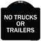 Signmission No Trucks or Trailers Heavy-Gauge Aluminum Architectural Sign, 18" H, BW-1818-23556 A-DES-BW-1818-23556 - alternate 1